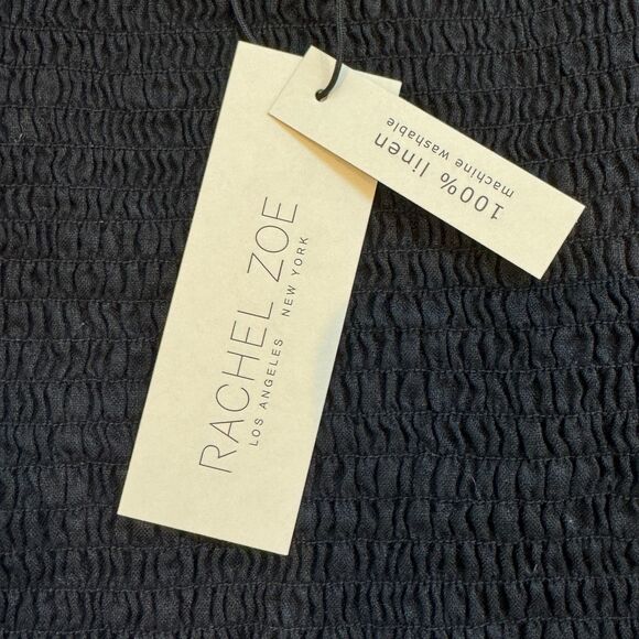 NWT* Rachel Zoe Linen Square Neck Crop Top in Black - Women's XL - Picture 5 of 8